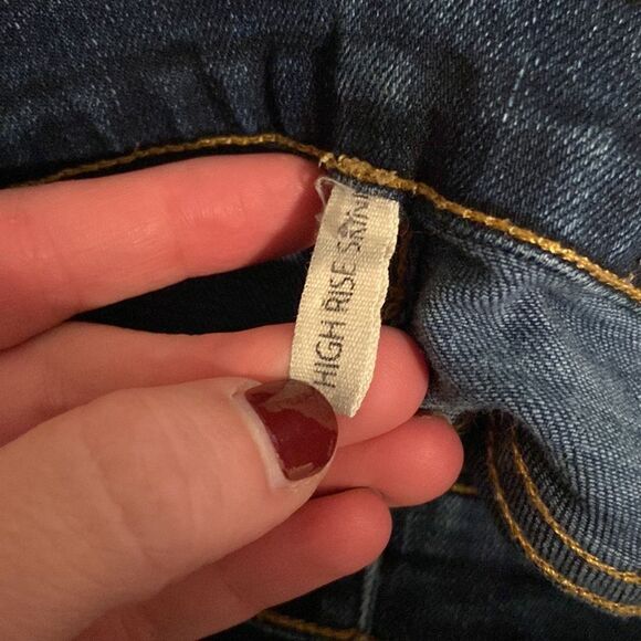 rag & bone Women's High Rise Jeans - Dark Blue skinny - Picture 8 of 10